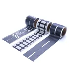 Новинка 5 м черная железная дорога Washi клейкая лента наклейка для дорожного движения клейкая лента для дороги для детей игрушечный автомобиль игра