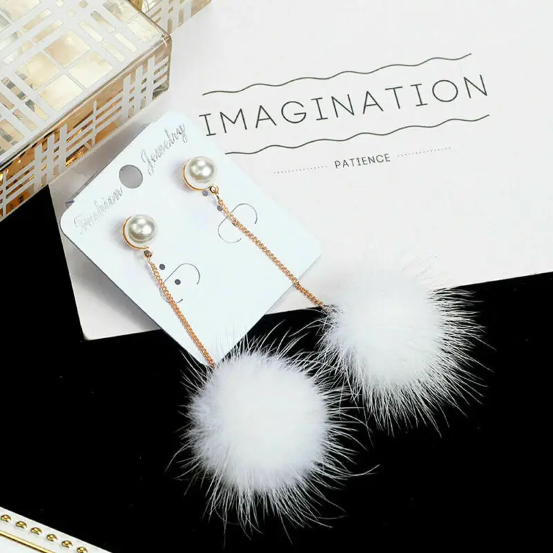 Модные женские модные серьги 32 мм с шариками длинные висячие ювелирные изделия