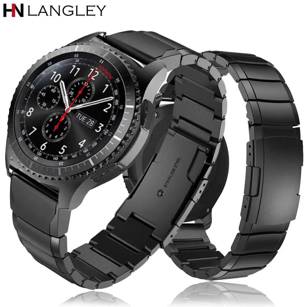 20/22 мм ремешок для часов samsung Galaxy Watch 42/46 мм Amazfit Bip Pace Motor 360 ремешок из нержавеющей стали gear S3 S2 Classic