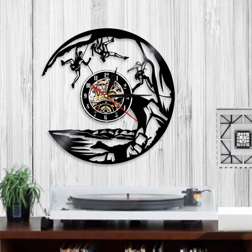 Часы с виниловой пластиной для скалолазания домашний декор трос 3D настенные часы
