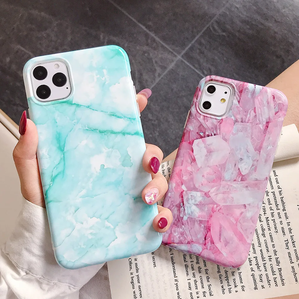 Цветной мраморный чехол для телефона iphone 11Pro Max XS X XR 6 6S 7 8 Plus задняя крышка