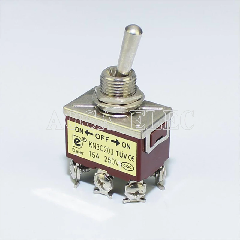 Миниатюрный тумблер однополюсный двойной переключатель SPDT ON-ON 120VAC 6A монтажный