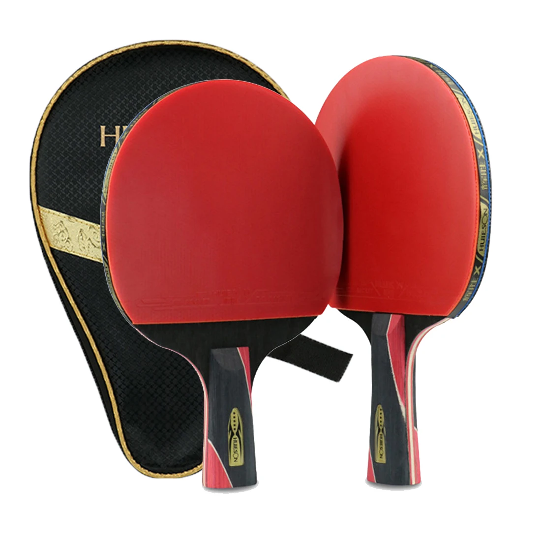 

Professional Tennis Table Racket Short Long Handle Carbon Blade Rubber With Double Face Pimples In Ping Pong Rackets With Case