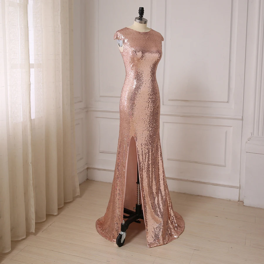 Jiayigong/недорогое розовое Золотое платье для выпускного с пайетками и О образным
