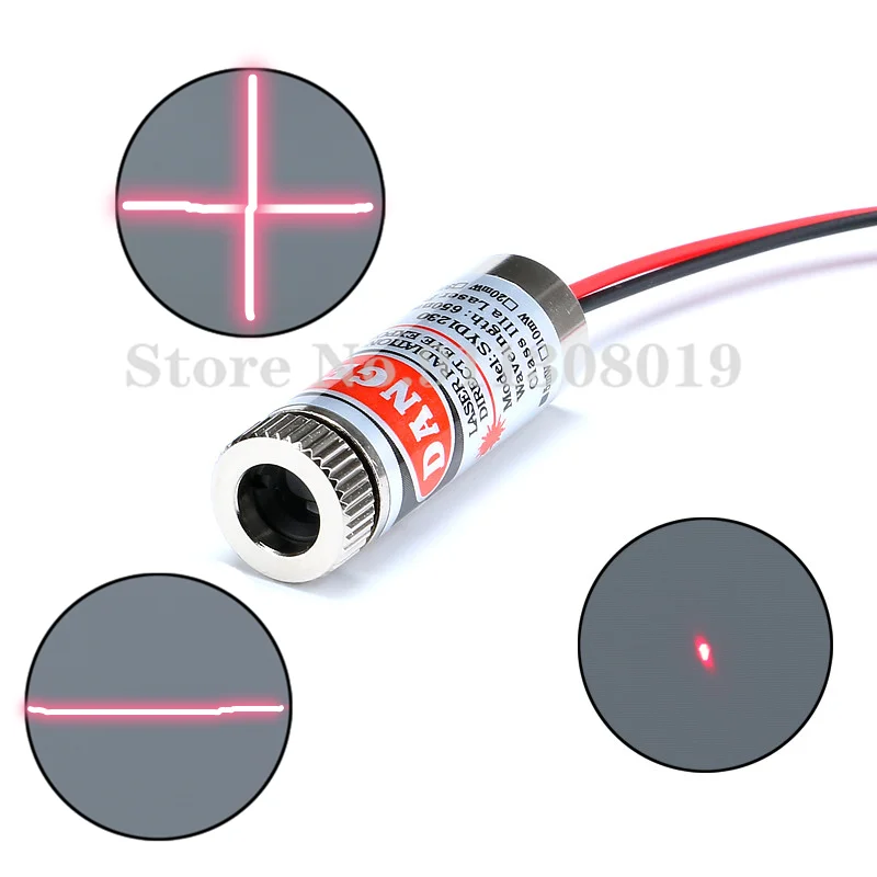 650 нм 5 МВт красная точка/линия/Крест лазерный модуль головка стеклянный объектив