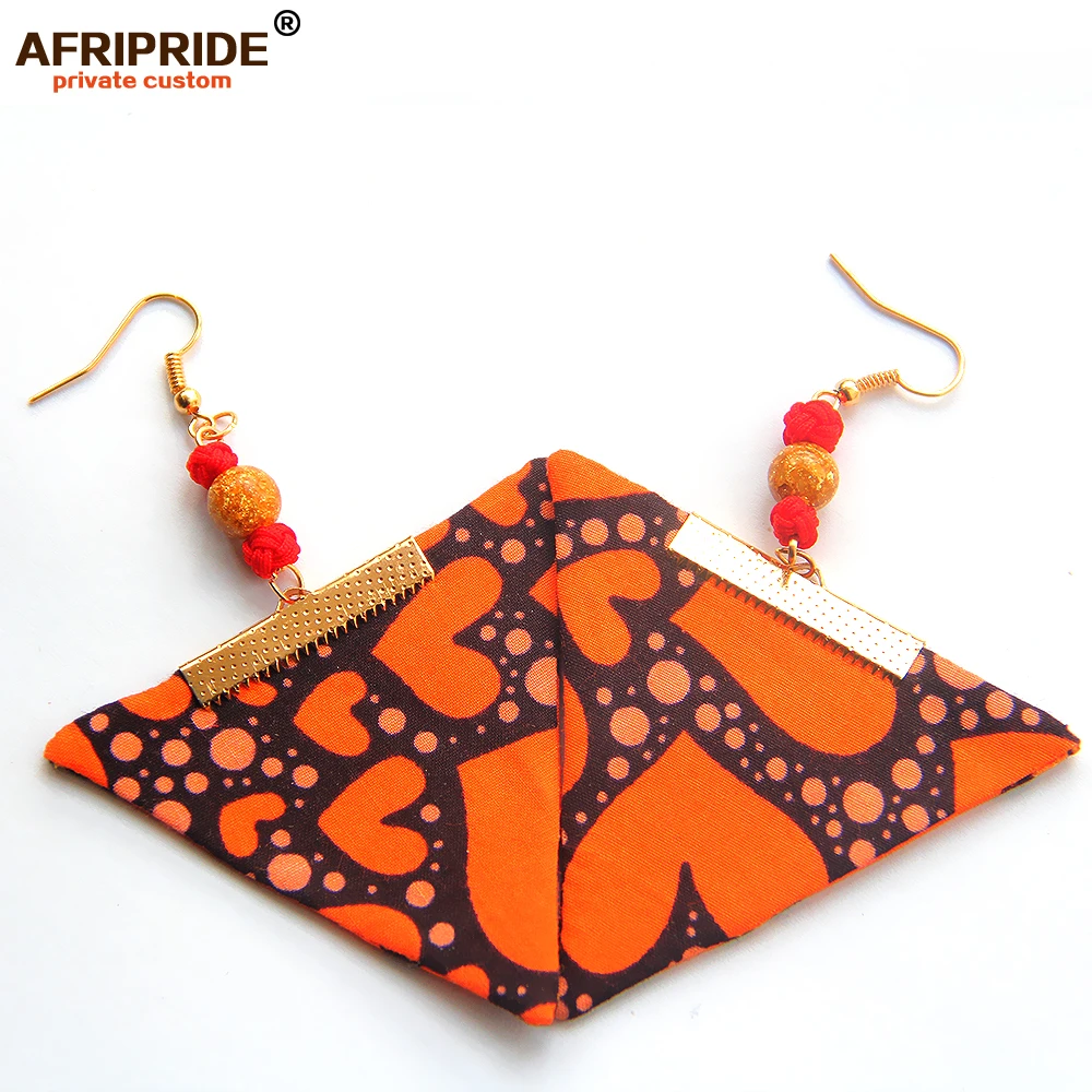 Женские модные серьги из бисера и ткани Анкары африканские гвоздики с цветочным