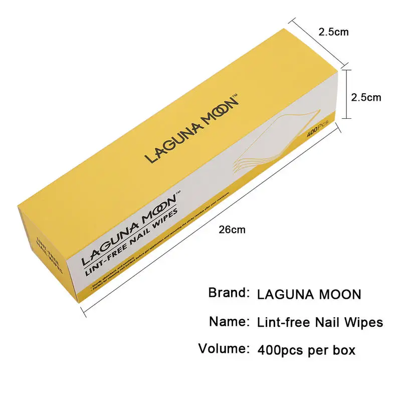 

Lagunamoon 150ml Gel Nail Polish Remover Liquid Nail Surface Cleanser + 400pcs Cotton Pads Set Lint-free Nail Wipes