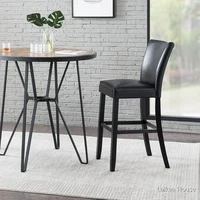 US Warehouse Direct Shipment 3-7 Days Delivery High Bar Chair Back Stool Bar Chair Household High Chair 2PCS-Black/Gray Color