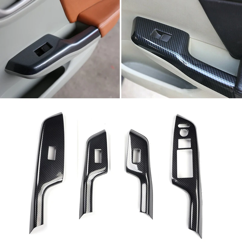 

CITALL 4 Pcs Door Window Lift Switch Panel Cover Trim fit for HONDA Civic 9th 2012 2013 2014 2015
