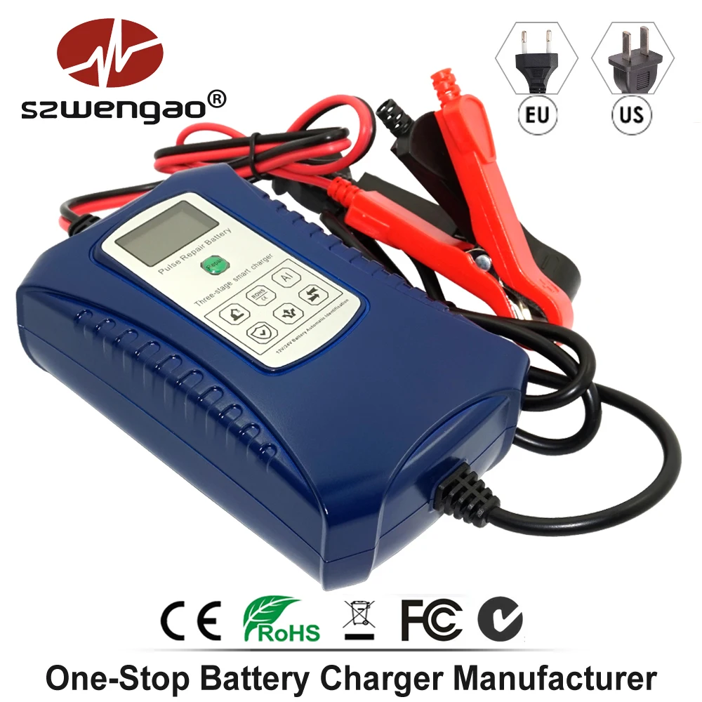 12 V/24 V смарт Пульс Ремонт Зарядное устройство ЖК-дисплей Дисплей мотоцикл автомобили Батарея Зарядное устройство 12V 4A AGM гель свинцово-кислотный Батарея Зарядное устройство