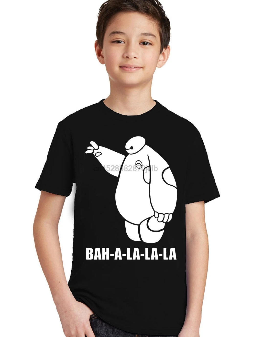 Кулачки Большой Герой Baymax 6 мультфильм бла ла CK26 черная детская футболка с