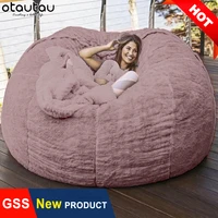 dropshipping giant fur lazy sofa bed pouf cover bean bag couch fluffy velvet beanbag corner seat lump puff living room furniture