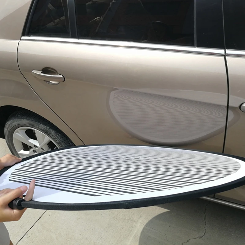 

80cm Circular Striped Flexible Foldable PDR Lined Light Reflector Board Dent Pan 1XCF