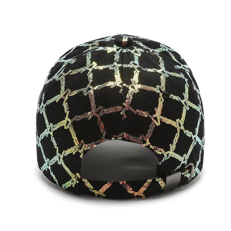fashion trend sequins baseball cap lady  street outdoor beach snapback hat summer UV protection visor hat