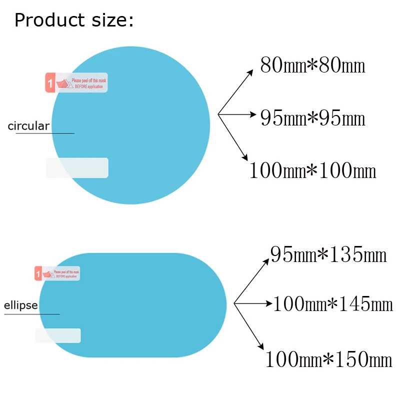 2 шт. Автомобильное зеркало заднего вида противотуманная пленка анти дождевое
