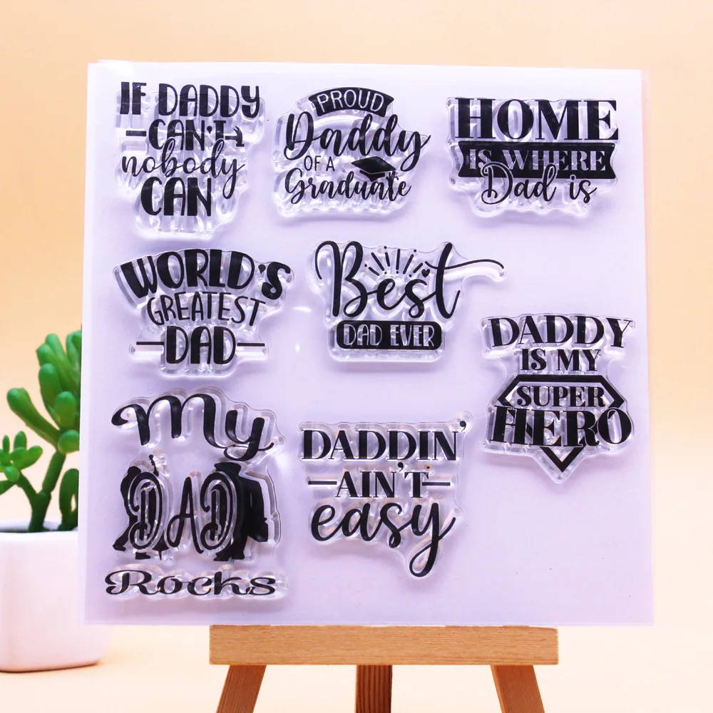 

Father Day DIY Clear Stamp Silicone Stamp Card Hand Account Stamps for DIY Scrapbooking Card Father Day Gift