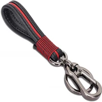 aozbz high quality leather handmade car keychain for men women leather keys hook leather keys accessory