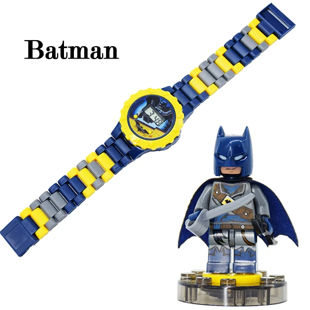 Batman Детская игрушка часы летучая мышь Железный человек Марвел Мстители электронные гаджеты принцесса девушки подарок на день рождения Блоки обучающие игрушки для детей - Цвет: Batman