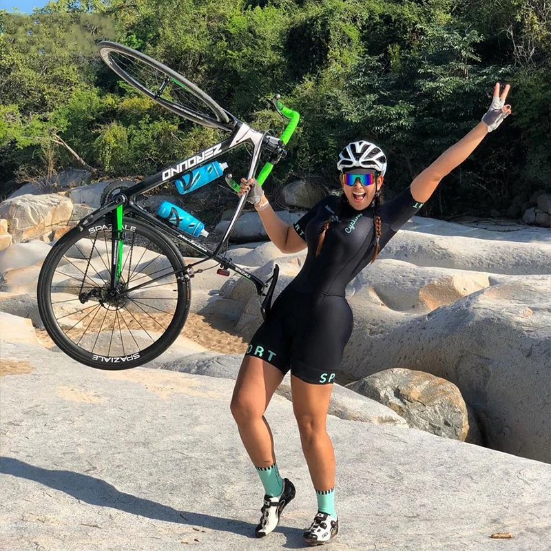 

2021 women triathlon short sleeve cycling jersey sets skinsuit maillot Ropa Leopard bike jersey bicycle clothing go jumpsuit