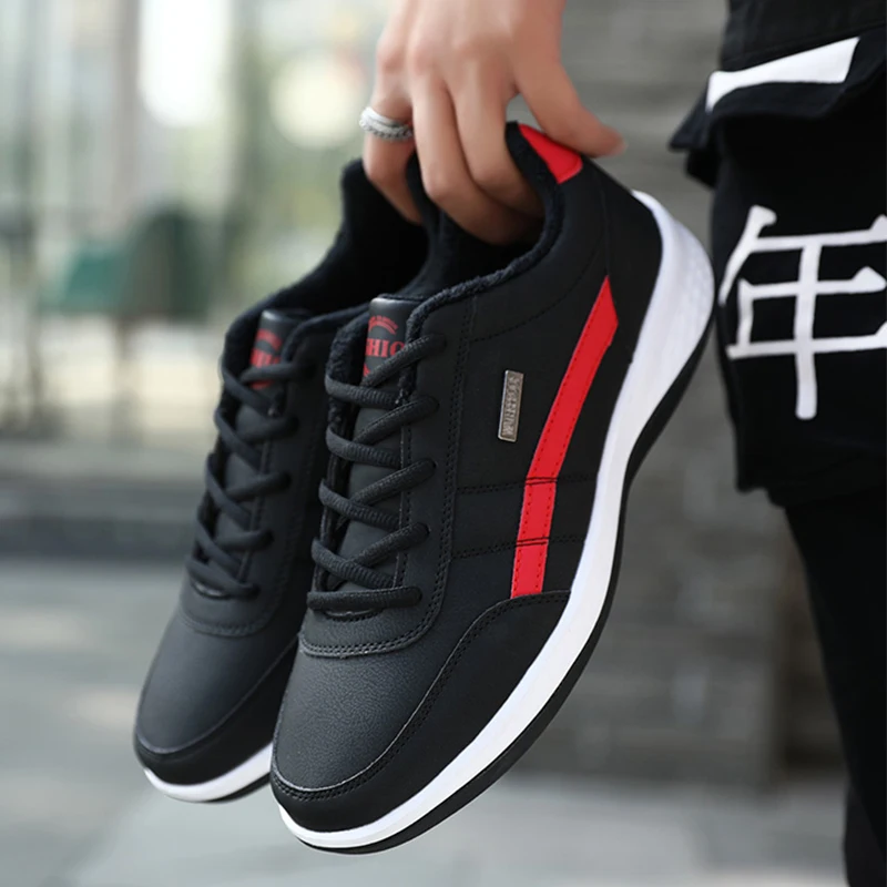 Leather Waterproof Men's And Women's Sports Shoes Trend Casual  Sports Running Walking Breathable Leisure Non-slip Sports Shoes