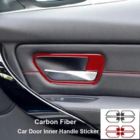 car sticker for bmw f30 3gt accessories carbon fiber decal car door interior trim door inner handle frame for bmw carbon sticker