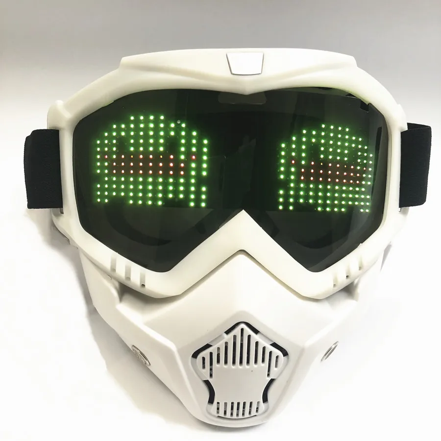 Rgb Led Light Up Mask Glasses Ski Goggles With App Bluetooth Programmable Costume Cosplay Party Matrix Display Board |
