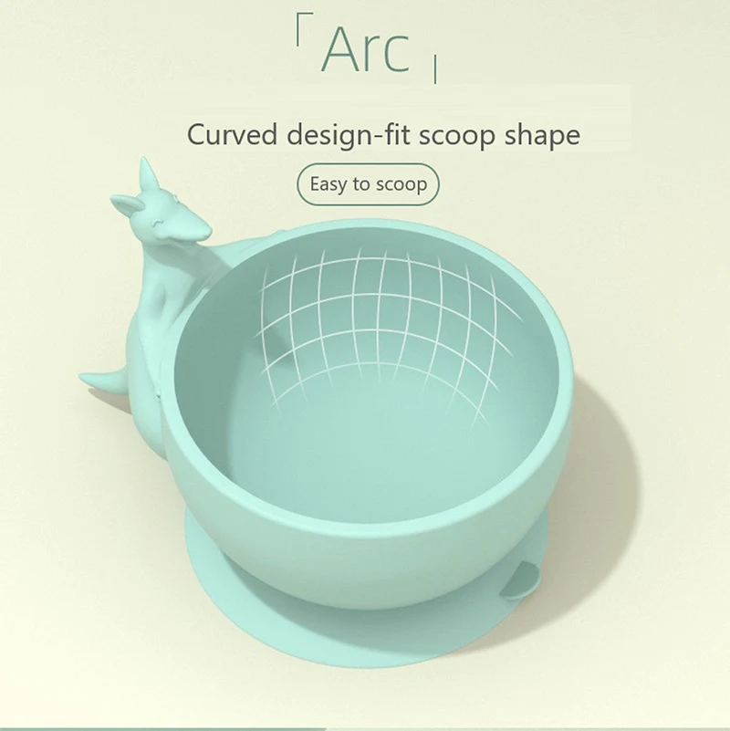 

Silicone Baby Feeding Set Anti-Fall Kangaroo Bowl Waterproof Spoon Non-Slip Feedings Silicone Bowl Tableware Baby Plate Kitchen