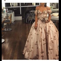 vestido Top Selling Sweetheart Appliqued Beaded Flower Short Sleeve Ball Gown Prom mother of the bride Dresses
