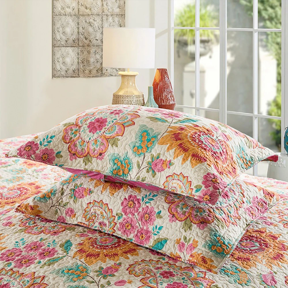 Лоскутный комплект одеял ручной работы 3 шт. моющееся покрывало хлопковое