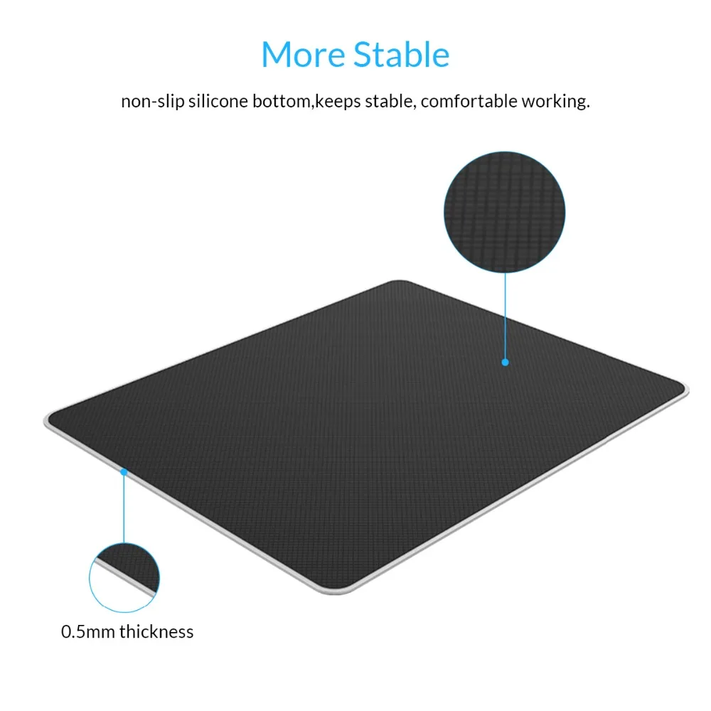 Игровой алюминиевый коврик для мыши ORICO тонкий двусторонний водонепроницаемый