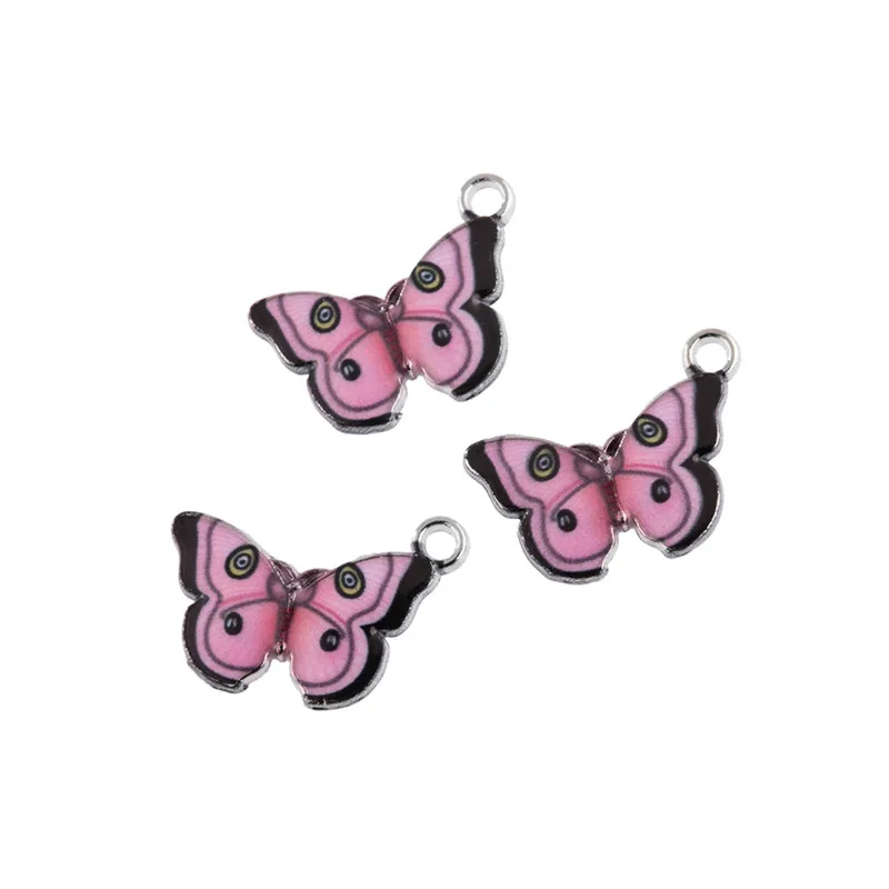 10 шт подвески бабочки Красочные эмаль Бабочка Шарм маленькие животные находки