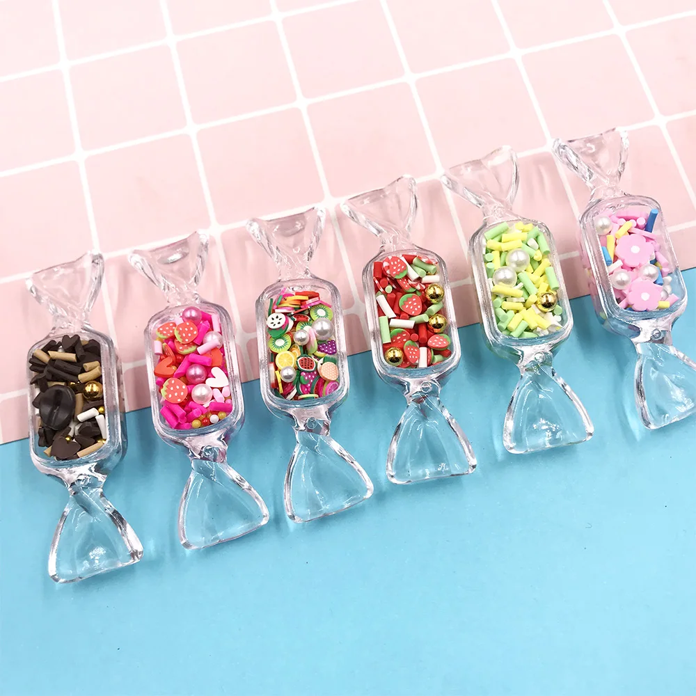 

6 коробок, глина в форме конфеты, полимерные Ломтики для рукоделия, сделай сам, слайм, добавки, шармы, принадлежности, бусины, аксессуары