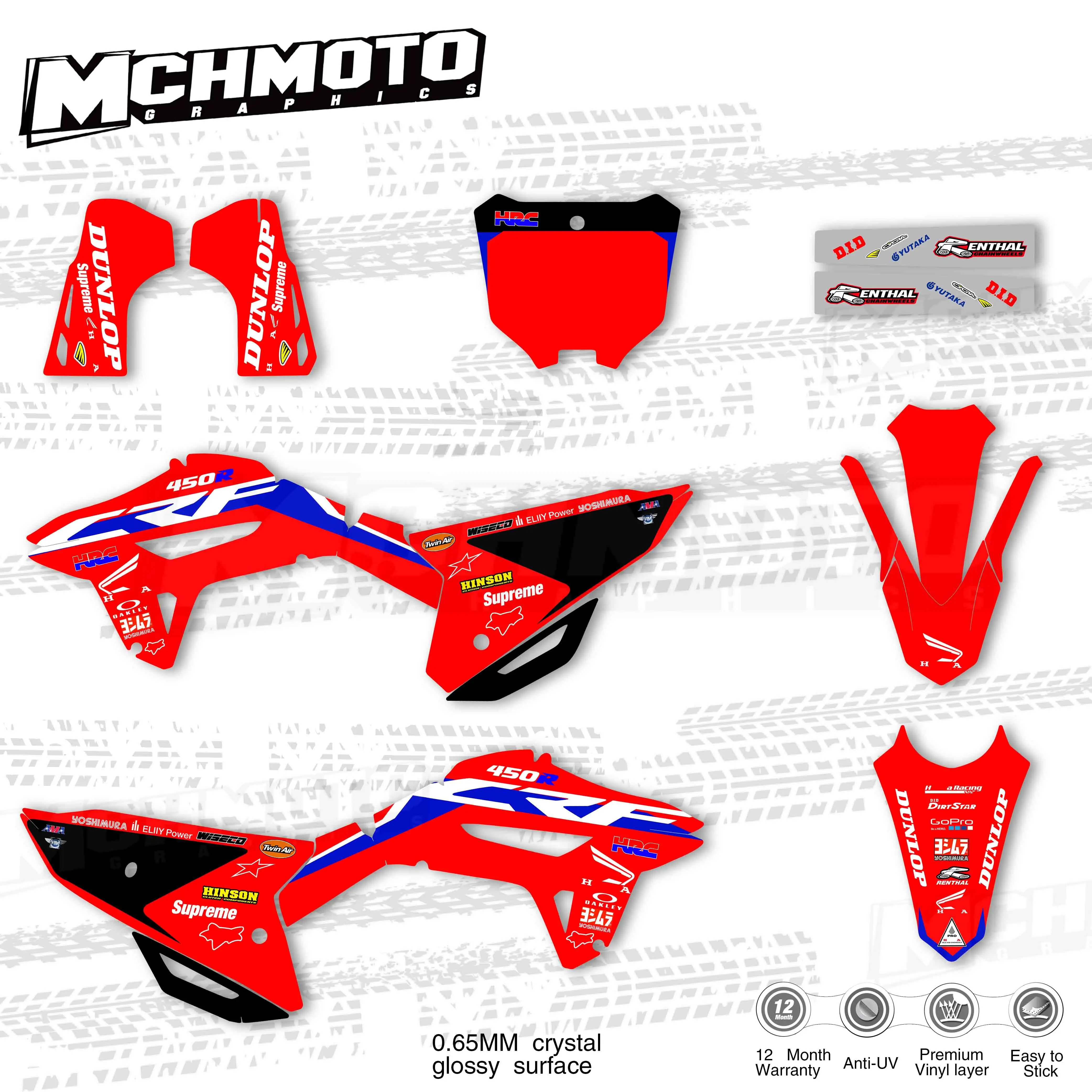 Графический комплект MCHMFG для Honda CRF 250 450 2021 2022 2023 графические переводки мотокросса