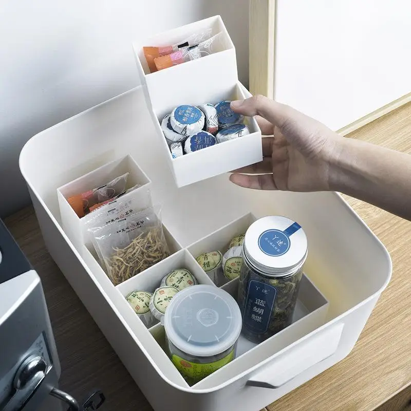 Сетчатая красная настольная коробка для хранения комод косметики