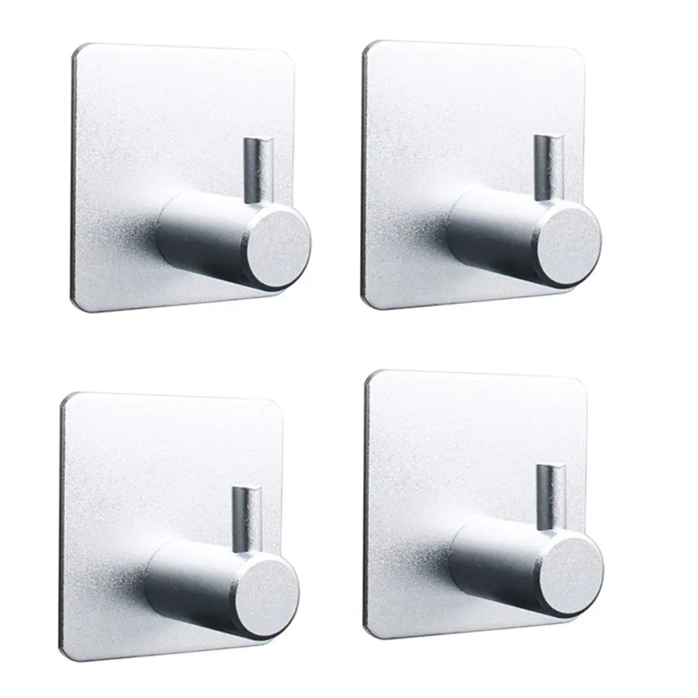

4pcs Bathroom Hooks Adhesive Hooks Heavy Duty Wall Hooks For Hanging Coat Hat Towel Wall Door Cabinet Hooks For Bedroom