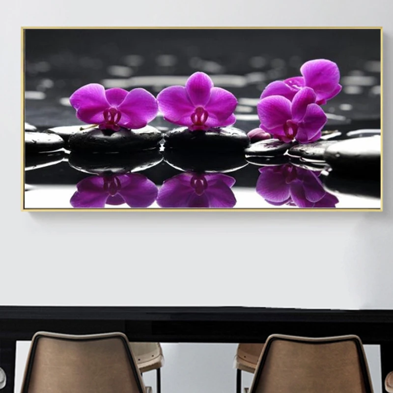 

Modern Orchid Flowers Canvas Paintings on The Wall Posters and Prints Red Flowers Wall Art Pictures for Living Room Cuadros