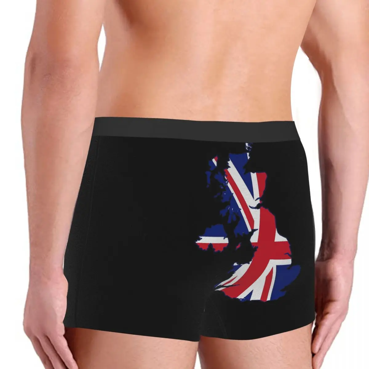 Flag Map Of The United Kingdom Men's Boxer Briefs R301 Funny Novelty elastic pants for men