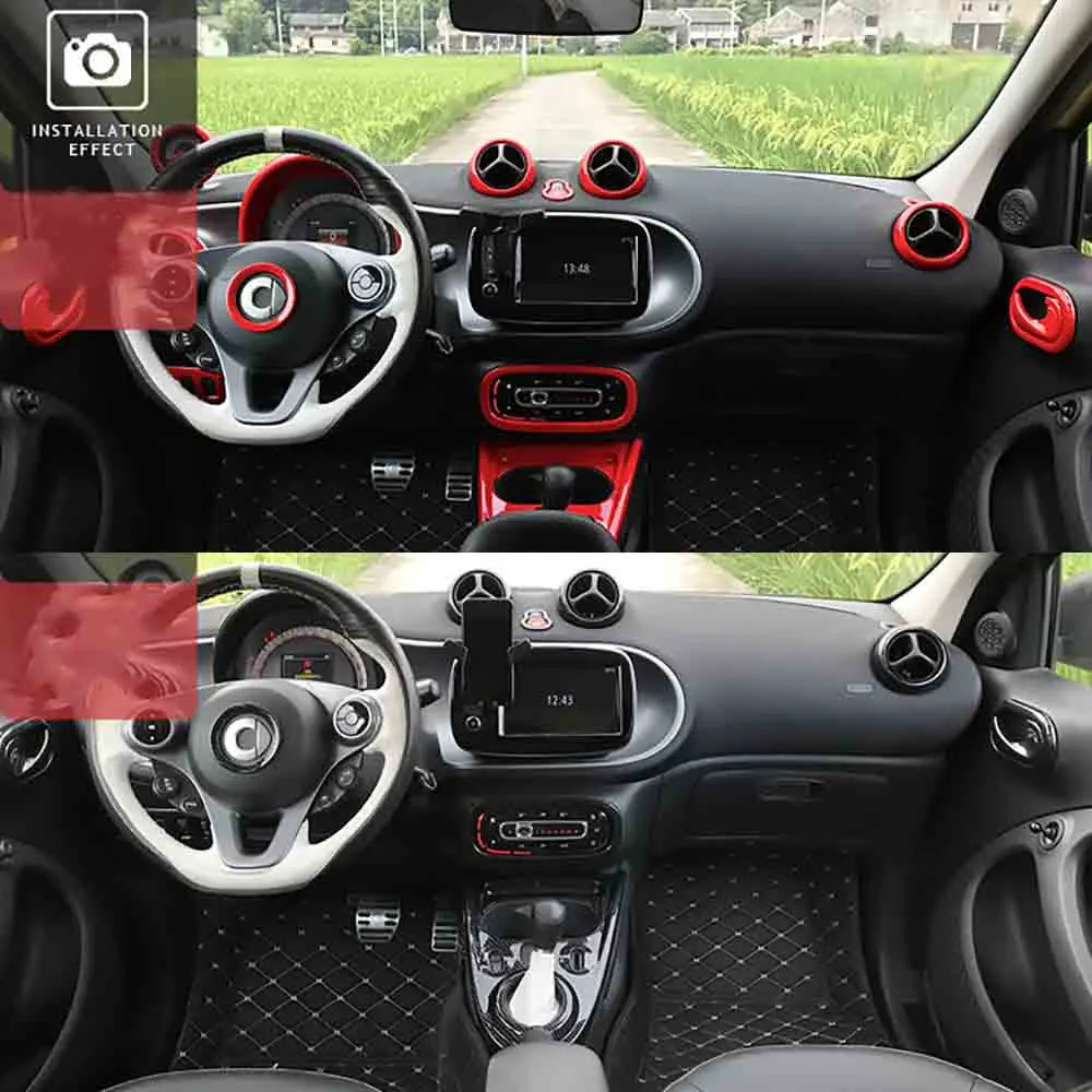 

Plastic white Interior Cover Molding Decorate car sticker For Mercedes new smart fortwo 453 2015-2017 smart 453 forfour