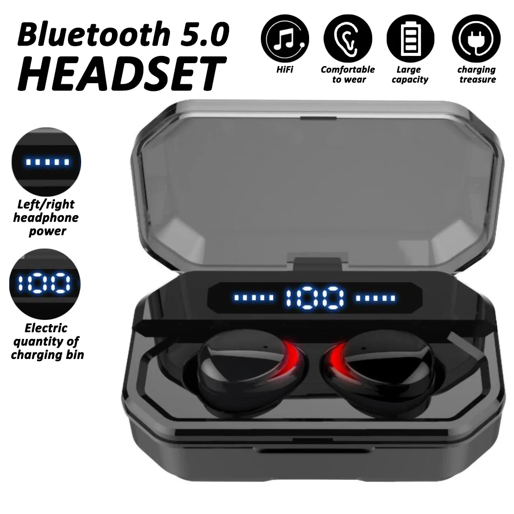 

Мини-наушники F8 TWS, Bluetooth 5,0, стереонаушники с технологией Bluetooth Hi-Fi, Спортивная гарнитура, настоящие Беспроводные наушники с микрофоном