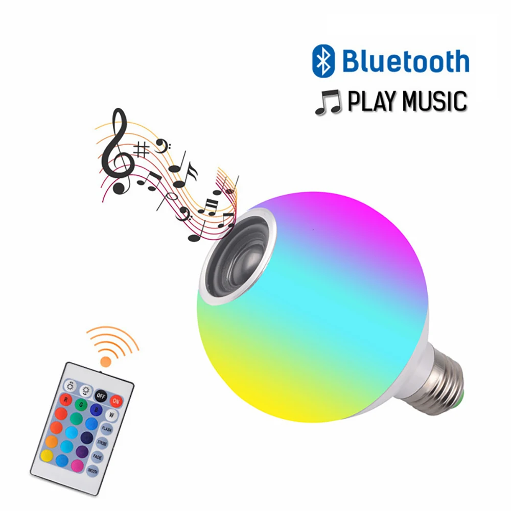 SUNYIMA RGB светодиодный лампы 110V 220V E27 Светодиодная лампа с Bluetooth потолочный