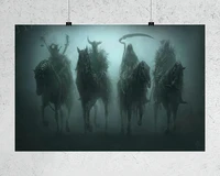 h401 silk poster home decoration dark four horsemen of the apocalypse wall art christmas gift