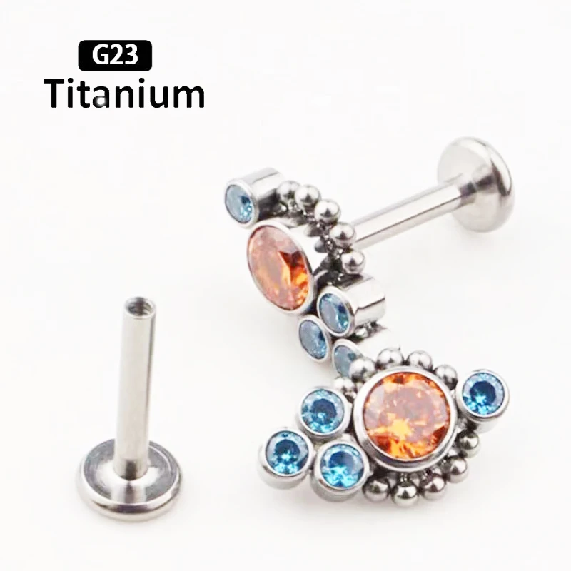 New G23 Titanium fund sell like hot cakes inside the circular shaped multi style stud Lip ear bone stud ear Piercing Jewelry 16G