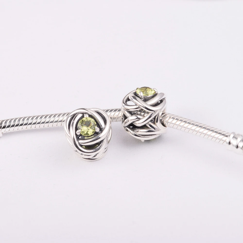 

Fits CKK Bracelets 925 Sterling Silver Spring Green Eternity Circle Beads for Jewelry Making 2022 New Charms