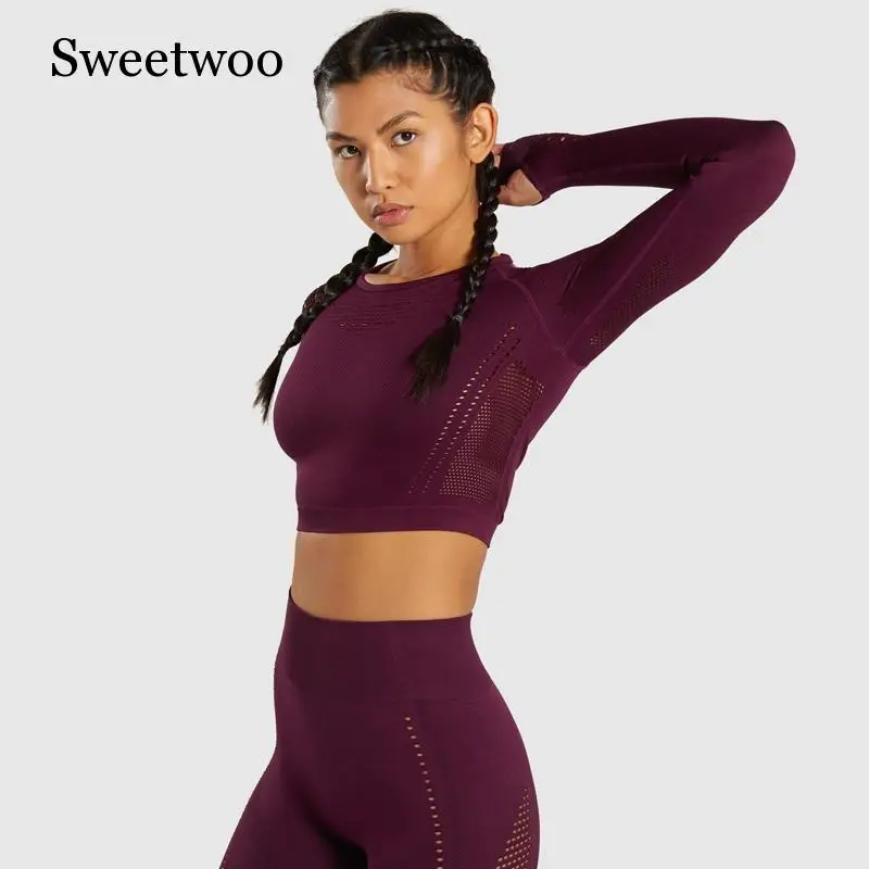 Женский комплект для йоги бесшовный из 2 предметов брюки с высокой талией и