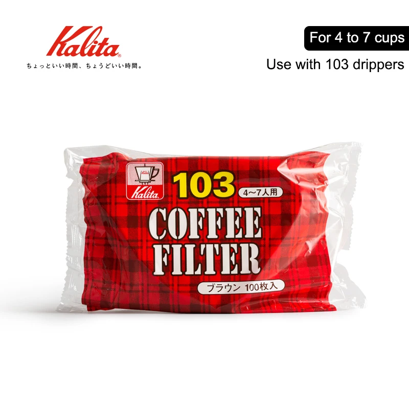 Фильтры kalita для кофе бумажные фильтры 100 листов коричневого цвета с капельницей