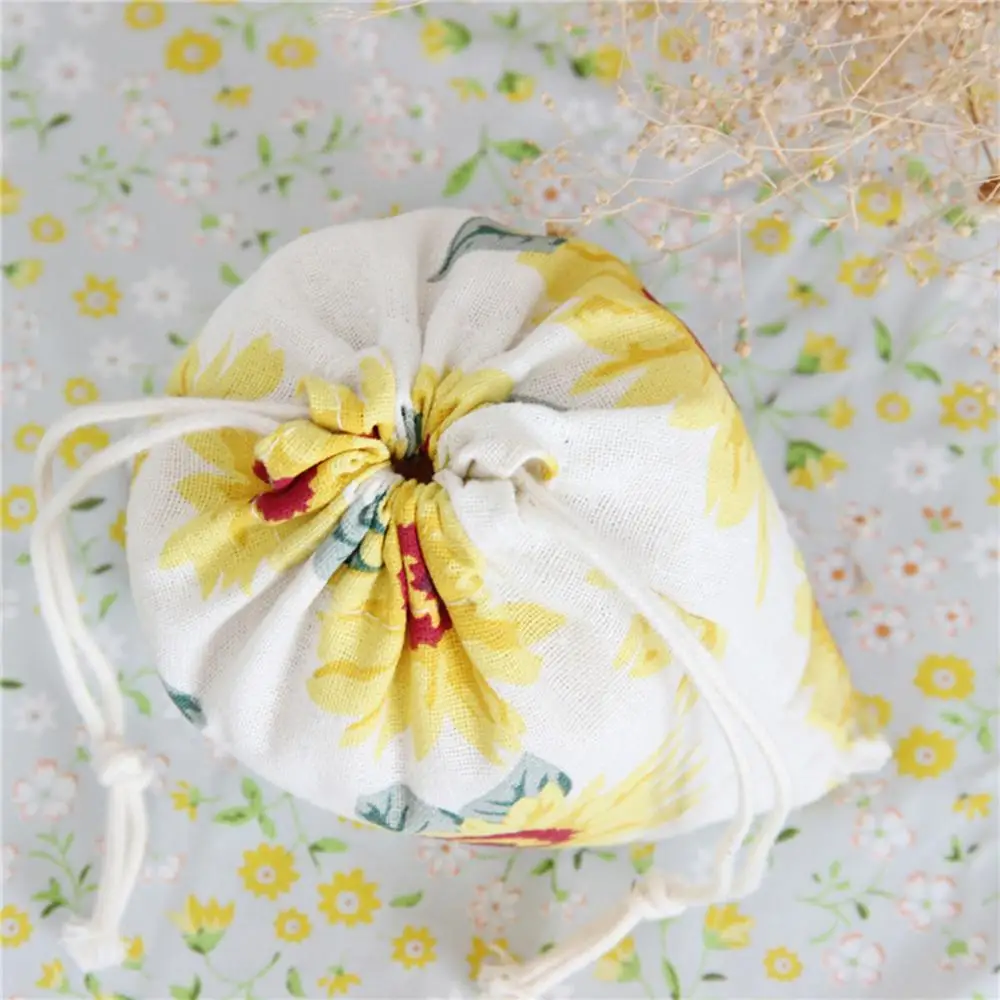 Хлопковая Сумка для белья ручной работы с принтом подсолнечника 2 размера сумка