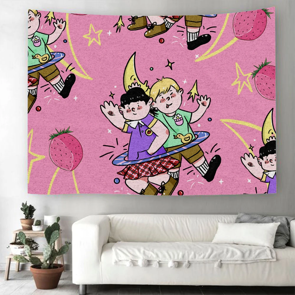 Мороженое Шоколадные конфеты Текстильное изделие Разноцветный настенный гобелен с мультяшным радугой для гостиной домашний ковер на