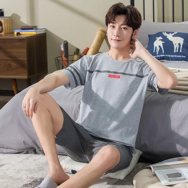 

Men's short sleeve cotton pajamas, pajamas, clothing, family clothing, summer, 2020