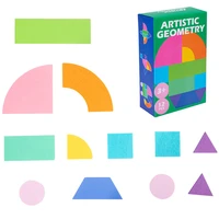 12pcs creative geometric shape baby wooden toys simple childrens puzzle stacking and building blocks games for preschoolers
