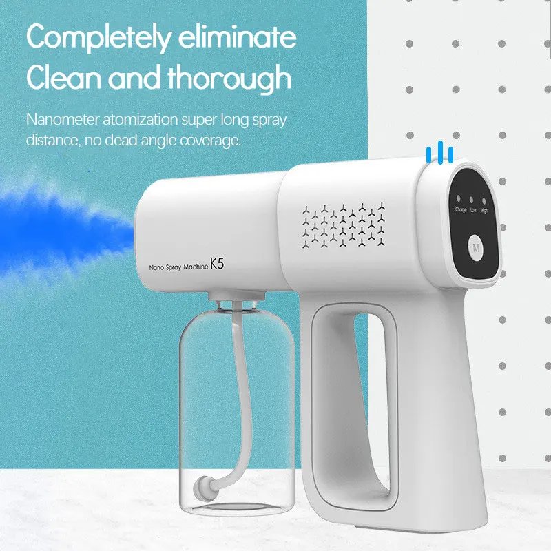 

380ml Portable Wireless Disinfection Sprayer Handheld USB Rechargeable Nano Atomizer Home Disinfection Steam Spray Gun